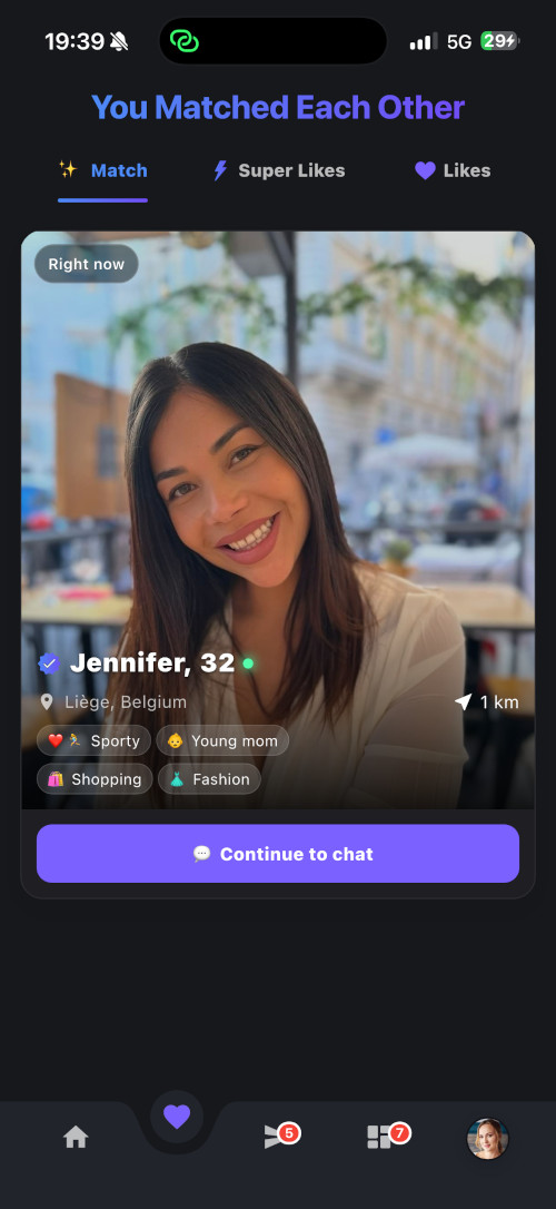 Purple app circles feature